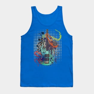 Grunge Guitar Illustration Tank Top